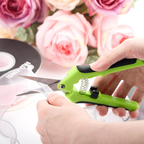 Ergonomic Spring-Action Scissors,Spring-Loaded Craft Shears with Stainless Steel Blades,for Cutting Intricate Details and Tight Patterns for Peopl...