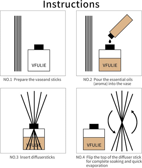 VFULIE 100PCS Reed Diffuser Sticks, 10 Inch Natural Rattan Wood Sticks Essential Oil Aroma Diffuser Sticks Refill Replacement for Aroma Fragrance ...