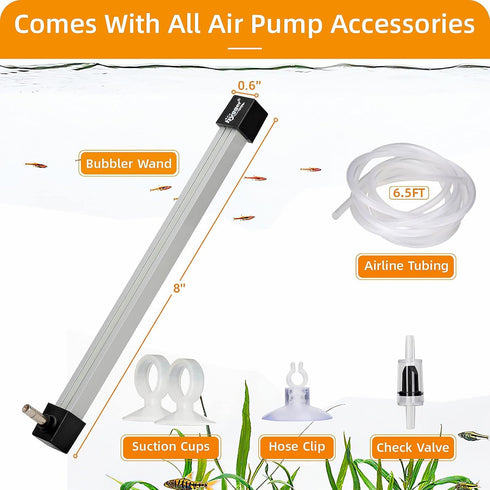 hygger Bubble Curtain Wall Aquarium Air Stone Kit, Fish Tank Air Bubbler Dissolved Oxygen Aerator Stone with Air Tubing Diffuser Bubbling Decorati...