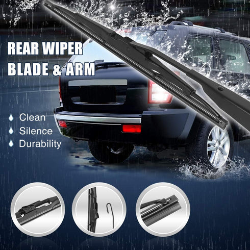 X AUTOHAUX Car Rear Windshield Wiper Blade Arm Set for Jeep Patriot 2.0L 2.4L 2007-2016 11 Inch...