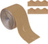 PATIKIL 3.9inch x 49.2ft Bulletin Board Border, Scalloped Trim Paper for Locker Classroom Decor Black White Cork Poster Boards, Light Brown...