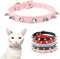 Spiked Dog Collar Soft Pu Leather Rivet Spike Stud Studded Cat Collars Adjustable for Girl Boy Small Breed Pet Teacup Mini Tiny Puppy Kitten Pink ...