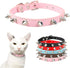 Spiked Dog Collar Soft Pu Leather Rivet Spike Stud Studded Cat Collars Adjustable for Girl Boy Small Breed Pet Teacup Mini Tiny Puppy Kitten Pink ...