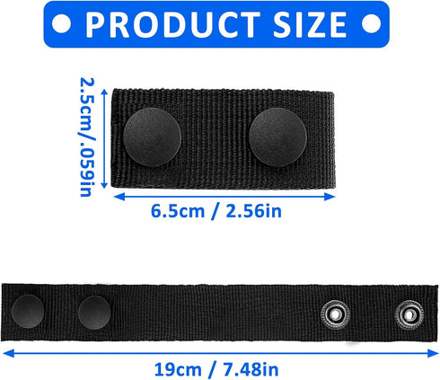 4 Pcs Belt Keepers for Duty Belt, Nylon Belt Keepers with Double Snaps Duty Belt Key Holder for 2"-2.25" Belts Fixing Security Accessories (Black)...