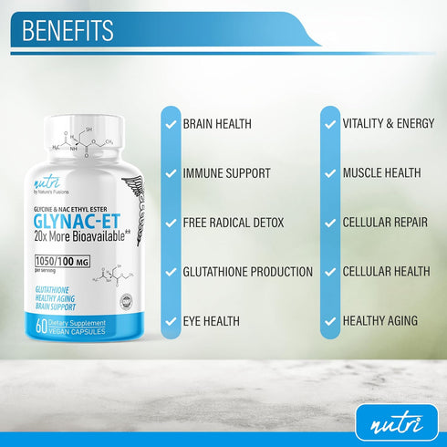 GlyNAC-ET NAC Supplement N-Acetyl Cysteine Ethyl Ester - 20x More Bioavailable Than GlyNAC - Glycine & N-acetylcysteine Ethyl Ester Anti Aging Sup...