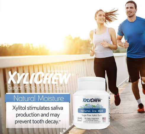 Xylichew 100% Xylitol Chewing Gum - Non GMO, Non Aspartame, Gluten Free, and Sugar Free Gum - Natural Oral Care, Relieves Bad Breath and Dry Mouth...