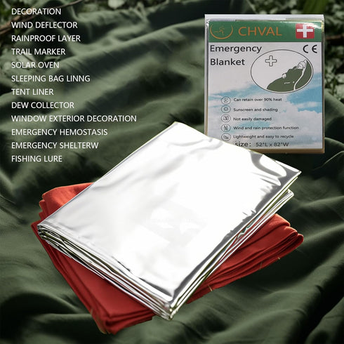 Survival Blanket Emergency Mylar Thermal Blankets, Portable space blankets survival camping emergency blankets. suitability for camping, Bug Out B...