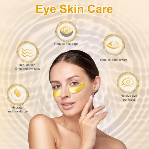 PITHER Under Eye Patches, 20pcs Eye Masks for Dark Circles and Puffiness Wrinkles with Collagen Hydrating 24k Gold Eye Patches for Eye Bags Around...