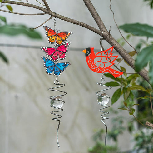 18" Wind Spinner Outdoor Hanging Metal Figurine Spinner for Garden Décor Ornament Lawn Yard Patio,Cardinal...