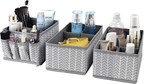 VERONLY Cosmetic Storage Bins Makeup Organizer, Adjustable Multifunction Storage Box Desk Drawer Divider for Makeup Brushes, Bathroom Countertop o...