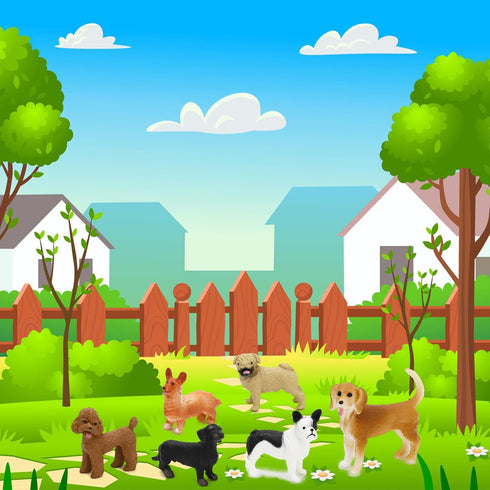 ONEST 13 Pieces Mini Dog Figurines Playset Hand Painted Tiny Dogs Realistic Detailed Plastic Puppy Figures Toys for Kids Adults...