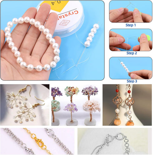 Glarks 1467Pcs Jewelry Making Supplies Kit, Jewelry Repair Tools with Accessories Jewelry Making Pliers, Beading Wires and Jewelry Findings for Je...