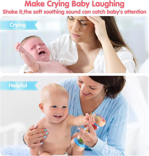 Rainmaker - 7 inch Wooden Rain Stick Montessori Toys for Babies 6-12 Months,Baby Rattle Shaker Sensory Developmental Toy,Raindrops Musical Instrum...