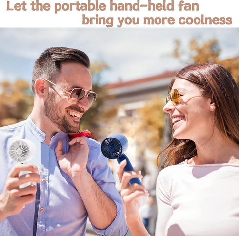 HITNEXT Handheld Mini Fan, Portable HandHeld Fan USB Rechargeable Fan 2000mAh Battery Operated, 3 Speed Small Personal Fan for Travel Home Office ...