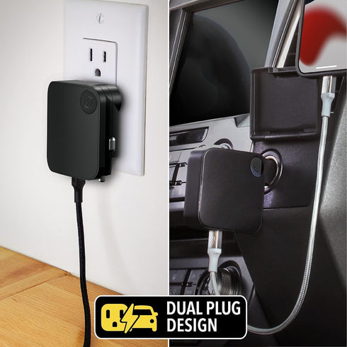 Scosche HCPDC20 PowerVolt 20W 2-in-1 Fast Travel Charging Station, Foldable Home Plug & Car Charger Adapter for iPhone 14/13/12/11, iPad, Samsung ...