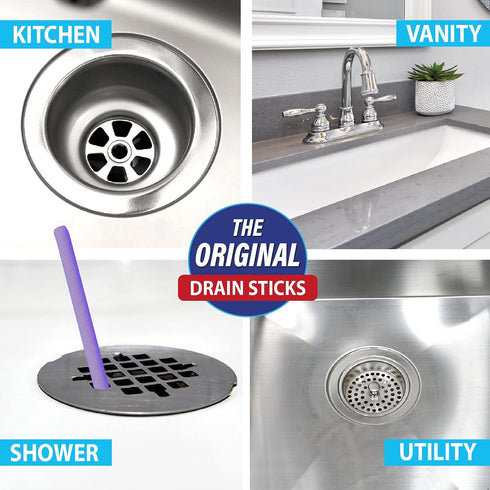 SANI 360° Sani Sticks Drain Cleaner and Deodorizer, Enzyme Pipe Cleaners, Eliminate Odors, Prevent Clogged Drains, Safe for Sinks, Bathtub Drains,...
