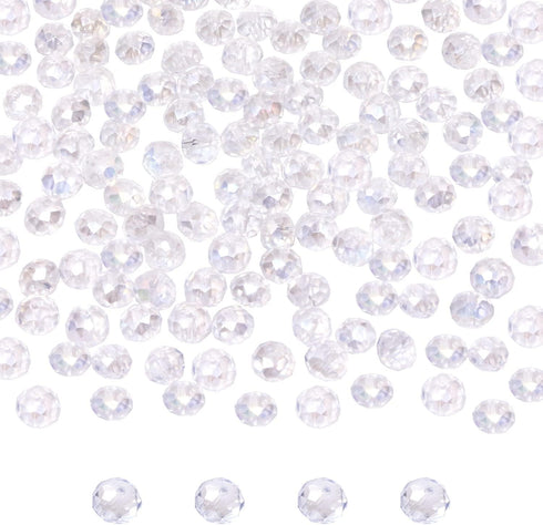 Shapenty 800PCS Crystal Glass Beads Briolette Faceted Rondelle Spacer Beads Jewelry Making Beads Bulk for Bracelet Earring Necklace Women Girls Ac...