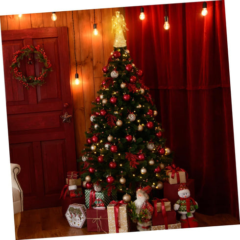 ABOOFAN Angel Christmas Tree Topper Gold Glitter Christmas Treetop Decoration Coated Metal Angel Xmas Tree Topper Ornaments for Holiday Home Offic...