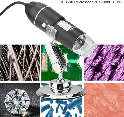 USB Microscope, 50X-500X 0.3MP LED Microscope USB Magnifier for Computer with Holder for Industrial PCB Checking,Jewelry Appraisal,Detecting, etc...