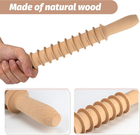 Beech Wood 14mm Pappardelle Pasta Cutter Noodle Lattice Roller Docker Dough Cutter Wooden Rolling Pin Spaghetti Pasta Maker Beechwood Noodle Cutte...