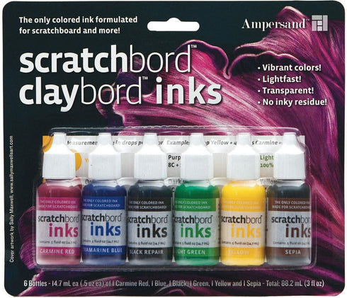 Ampersand Art Supply Scratchbord 6 Color Ink Set...