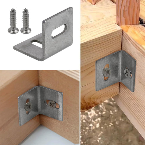 20 Pcs Table Fasteners, Corner Adjustable Braces, Wood Table Fasteners, Wood Table Angle Mounting Brackets with 60 Screws...