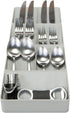 Kitchen Details 7 Slot Cutlery Drawer Organizer | Utensil Tray | Silverware Holder | Knife Spoon Fork | Flatware Storage & Organization | Grey...