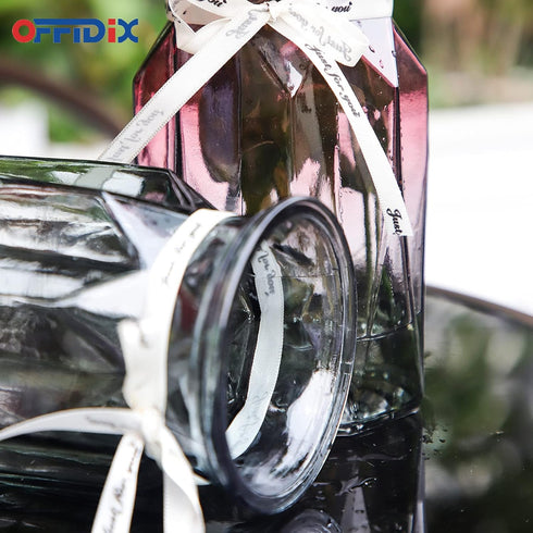 OFFIDIX Glass Vase, Geometric Faceted Design Flower Vase for Weddings, Events, Decorating, Arrangements, Office, or Home Decor...