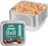 FUNSTITUTION Aluminum Foil Pans 8x8 Inches (30 Pack) - Tin Foil Pans with High Heat Conductivity - Disposable Aluminum Tray Cookware For Baking, G...