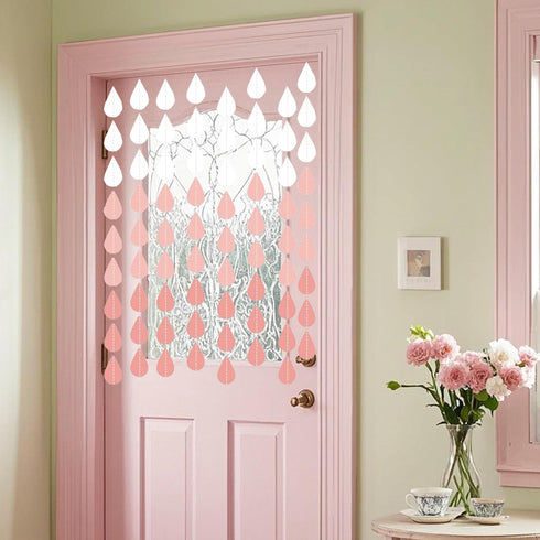 Baby Shower Decorations for Girl, Pink Party Hanging Raindrop Garland, Wedding Celebration Supplies, Paper Birthday Banners Decor Set, Graduation ...
