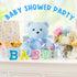 10 Inch Bear Stuffed Animal First Bear Baby Shower Bear Plush Toy for Wedding Birthday Baby Shower Party Favor Gift(Blue)...