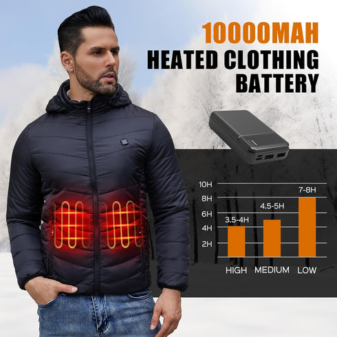 5V/2A Heated Vest Heated Jacket Battery Pack 10000mAh Power Bank for Heating Vests Jackets Coats Hoodies Battery for Electric Vest Jacket for Men ...