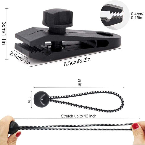 Tarp Clips Lock Grip, 20 Pack Tarp Clamps Heavy Duty, Shark Tent Fasteners Clips Holder, Pool Awning Cover Bungee Cord Clip, Car Cover Clamp...