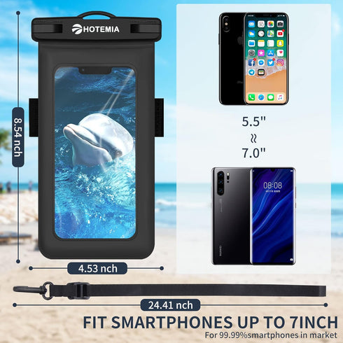 Waterproof Cell Phone Pouch Floating, Waterproof Float Phone Case Underwater Dry Bag with Neck Lanyard and Armband Compatible for iPhone Samsung G...