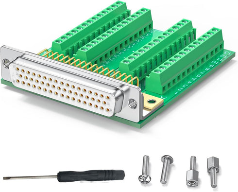 DB50 Female Connector to Terminal Block, HDB50 Breakout Board No Soldering Needed D-SUB 50-pin Adapter to Terminal Connector Signal Module with Bo...