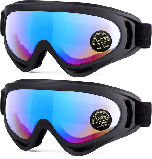 Kids Motorcycle Goggles, 2-Pack Dirt Bike Goggles for Child, ATV Off-Road Racing Goggles for Boys Girls...