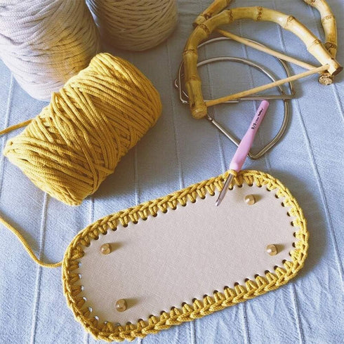 PH PandaHall 1pc Crochet Bag Bottom Oval Long Crochet Shaper Base 9.8 x 4.7" Oval Purse Bottom Bag Cushion Base with Holes for Handbag DIY Shoulde...