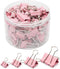 Binder Clip Paper Clamps, Assorted Sizes (Mini, Small, Medium, Large), 100 Pcs Clips for Office School Supplies (Pink)...