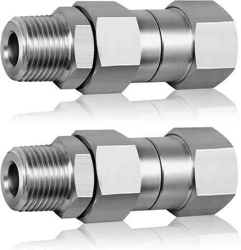 3/8 NPT Pressure Washer Swivel Fitting, Anti Twist 3/8 Male to Female Stainless Steel Connector Joint, 360 Degree Kink Free Swivel Fitting For Pre...