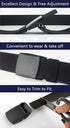 LionVII Mens Belt Web, Nylon Casual Belt with Plastic Buckle Breathable for Work Travel, Easy Trim to Fit 27-46" Waist...