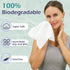 Disposable Face Towel, 100% Cotton, Extra Large 12" x 10" Soft Dry Wipe for Face Wash, Makeup Remover, Biodegradable Towelette for Sensitive Skin,...