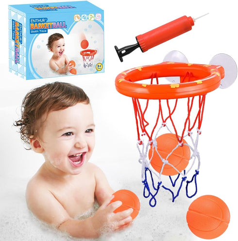 Bath Toy Fun Basketball Hoop & Balls Set for Boys and Girls Kid & Toddler Bath Toys Gift Set 3 Balls Included...
