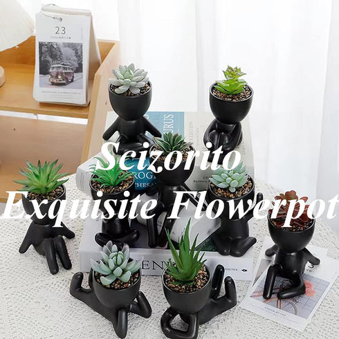 Succulent Plant Potted, Modern Marble Style Ceramic Flowerpot, Creative Miniature Flowerpot, Used for Gift, Home Gardening and Desk Decoration...