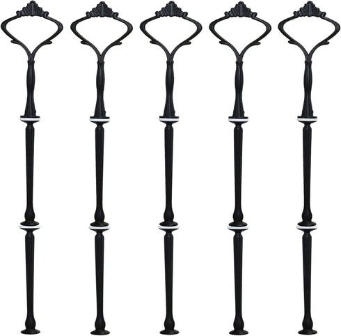 3 Tier Cake Stand Fitttings Kits Fruit Cake Plate Handle Fitting Cupcake Hardware Rod Stand Holder Black Crown 5 Sets?Plate not Included?...