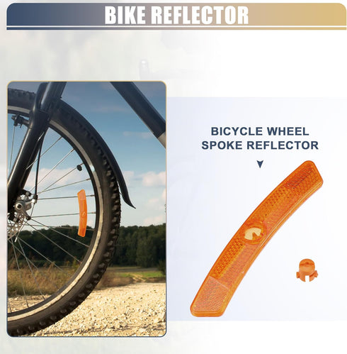 X AUTOHAUX Bike Reflectors 5"x0.79"x0.47" Bicycle Warning Reflector Bike Accessories Plastic Yellow 1 Pair...