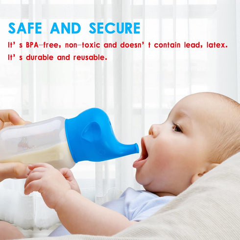 Silicone Sippy Cup Lids, 5 Packs Elephant Spill-Proof Sippy Cup for Babies, Toddlers and Kids...