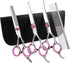 Professional Dog Grooming Scissors with Safety Round Tips, 5 in 1 Dog Grooming Scissors Kit, 4CR Stainless Steel Professional Pet Grooming Shears ...