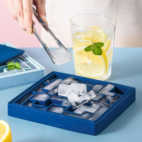 Puzzles Ice Cube Trays Easy Release Silicone Ice Mold for Juice Beverages Cocktail Tea Coffee...