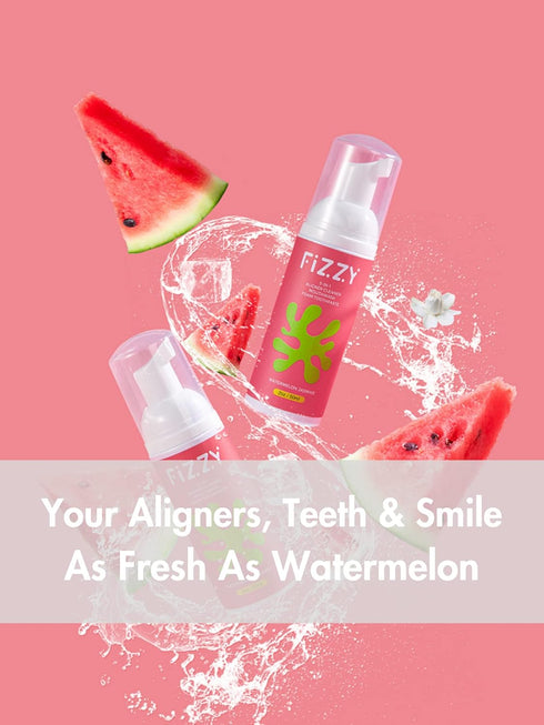 Fizzy 3-in-1 Foam Cleaner for Aligner, Retainer, Denture, Night Guard, MouthGuard, Invisalign | Free of Alcohol, SLS, Fluoride | Xylitol Mouthwash...