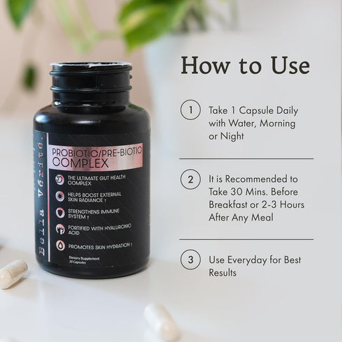 Probiotic & Prebiotic Complex - Support Women's Digestive & Gut Health - 3.45 Billion CFU Lactobacillus Probiotics for Clearer Skin - Daily Probio...